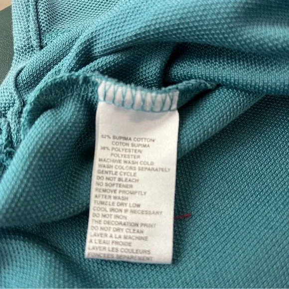 Tommy Bahama Polo Shirt Men’s Large Blue Teal Supima Cotton (746) - Picture 6 of 7